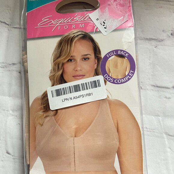 **Exquisite** Form Front Closure Wireless Support Bra Medium Nude NWT - Picture 6 of 7